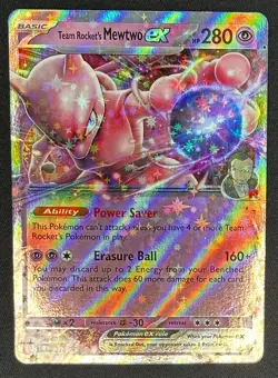 Pokemon Team Rocket's Mewtwo ex 216 Sv: Scarlet & Violet Black Star Promo Card - Image 1