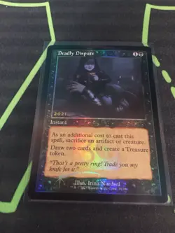MTG Magic The Gathering Deadly Dispute Foil Retro Frame Promo Black Commander - Image 1