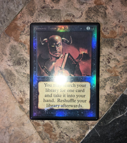 Mtg - Demonic Tutor - Beta - Foil - Restricted - Reserved -WATCH ITEM VIDEO! O_O - Image 1