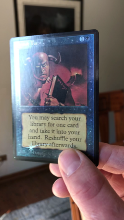 Mtg - Demonic Tutor - Beta - Foil - Restricted - Reserved -WATCH ITEM VIDEO! O_O - Image 2
