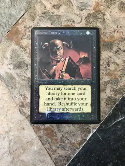 Mtg - Demonic Tutor - Beta - Foil - Restricted - Reserved -WATCH ITEM VIDEO! O_O - Image 4