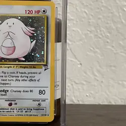 Pokemon 2000 Chansey 3/130 Holo Base Set 2 CGC 7.5 Near Mint+ Sub-grades.￼ Swirl - Image 2