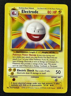 Pokemon Card Electrode Base Set Rare 21/102 Near Mint - Image 1