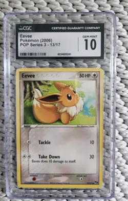 Pokemon Eevee Pop Series 3 013/017, CGC Gem Mint 10 - Image 1