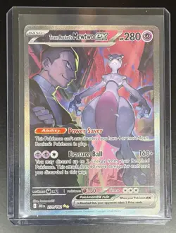 Pokemon TCG Destined Rivals: Team Rocket’s Mewtwo Ex SIR 231/182 Pokemon Card - Image 1