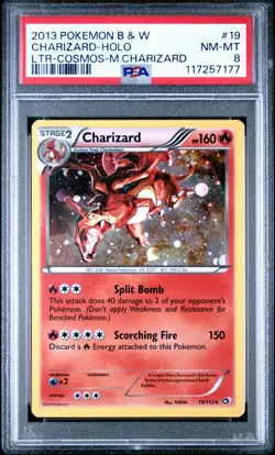 POKEMON LEGENDARY TREASURES CHARIZARD #19 COSMOS HOLO PSA 8 NM #117257177 - Image 1