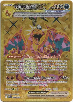 Pokemon Glurak ex Gold Secret Rare Obsidianflammen 228/197 NM Deutsch - Image 1