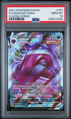 PSA 10 Gengar VMAX 157/264 Pokemon Fusion Strike Ultra Rare - Image 1