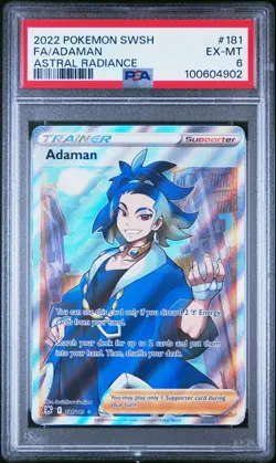 2022 POKEMON SWORD & SHIELD ASTRAL RADIANCE #181 FULL ART/ADAMAN PSA 6 - Image 1