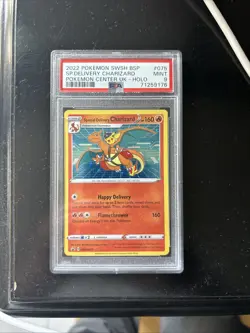 Pokemon Center TCG Special Delivery Charizard SWSH075 PSA 9 Rare Holo - Image 1