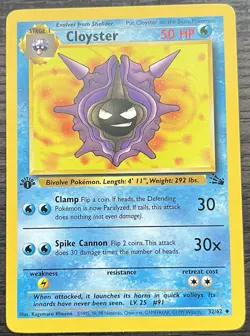 Cloyster 32/62 Pokemon TCG WOTC Base Set Fossil Uncommon MINT - Image 1