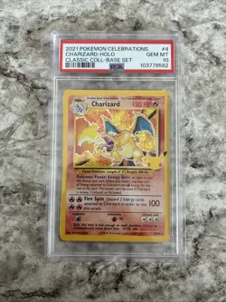 2021 POKEMON CHARIZARD CELEBRATIONS HOLO #4 PSA 10 - Image 1