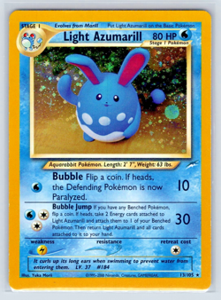 Light Azumarill #13/105 - Neo Destiny - Holo Rare - MP Played - Pokemon - Image 1