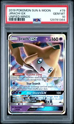 2019 Pokemon Sun & Moon Unified Minds Jirachi GX Unified Minds PSA 10 #79 - Image 1