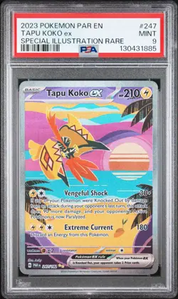 2023 POKEMON PAR EN TAPU KOKO ex SPECIAL ILLUSTRATION RARE 247/182 PSA 9 - Image 1