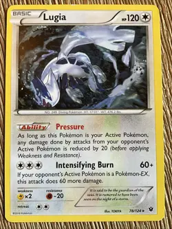 Lugia 78/124 XY Fates Collide Non Holo Rare Legendary Pokemon TCG 2016 - Image 1