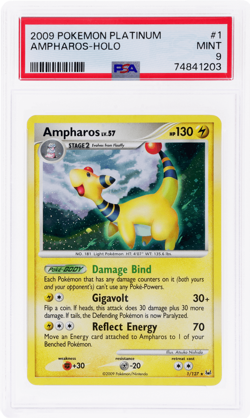 2009 Pokemon Platinum Ampharos Holo #1 PSA 9 - Image 1