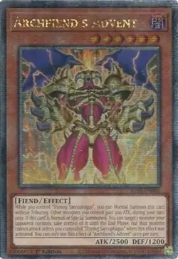 Yugioh! Archfiend's Advent - BLTR-EN046 - Quarter Century Secret Rare - 1st Edit - Image 1
