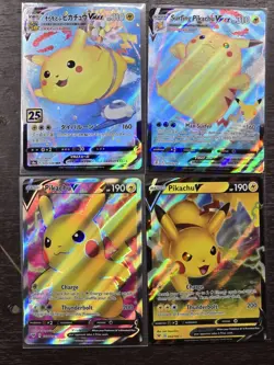 Pokemon Cards Lot (Pikachu V Full Art - Japanese Flying Vmax - Surfing Vmax) - Image 1