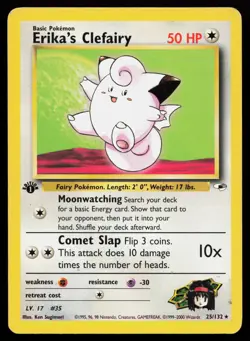 Erika's Clefairy 25/132 Rare Gym Heroes 1st Edition Non Holo Pokemon Card - Image 1