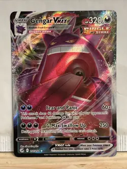 Pokemon Gengar VMAX TCG 157/264 Swsh08: Fusion Strike Ultra Rare Holo Card - Image 1