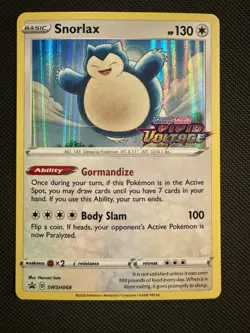 Pokemon TCG Snorlax (PRERELEASE) SWSH068 SWSH Sword & Shield Promo Cards Holo NM - Image 1