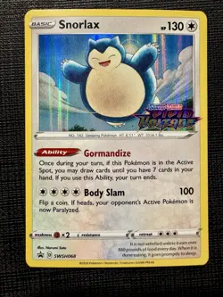 Pokemon TCG Snorlax (PRERELEASE) SWSH068 SWSH Sword & Shield Promo Cards Holo NM - Image 3