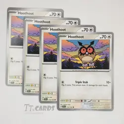 Hoothoot 114/142 x4 Playset 4x Pokemon S&V Stellar Crown SCR - 4 Card Set - Image 1