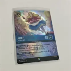 Disney Alice in Wonderland Alice - Growing Girl Foil Rare Lorcana Card Enchanted - Image 1