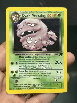 Dark Weezing 14/82 Pokemon Team Rocket Unlim Holo Rare Card WOTC - MP+ - Image 1