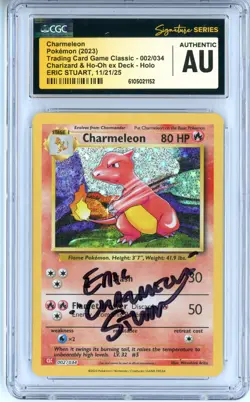 CGC Signed Eric Stuart Pokemon Charmeleon 002/034 Trading Card Game Classic Holo - Image 1