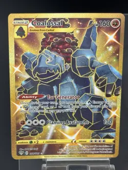 Coalossal 198/189 Pokemon Darkness Ablaze Sword & Shield Secret Rare Card NM - Image 1