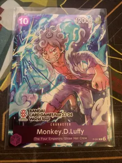 One Piece TCG Monkey D Luffy P-041 Card Game Fest 23-24 World Tour Promo RARE - Image 1