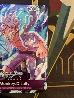 One Piece TCG Monkey D Luffy P-041 Card Game Fest 23-24 World Tour Promo RARE - Image 3
