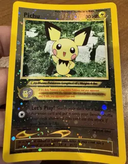 Pichu Reverse Holo Black Star Promo 35 WOTC Pokemon Card - LP+-NM *SWIRL* - Image 1