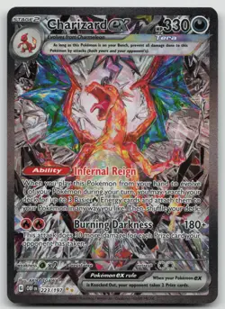 Pokemon TCG Sv03: Obsidian Flames Charizard EX Holo Card 223/197 NM - Image 1