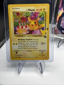 Birthday Pikachu 24 Holo Black Star Celebrations Promo Pokemon Card NM - Mint - Image 1