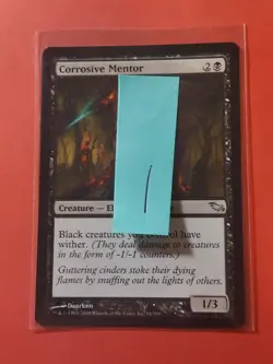 2008 Magic The Gathering Shadowmoor #61 Corrosive Mentor, UC, Blk, NF, cd1 - Image 3