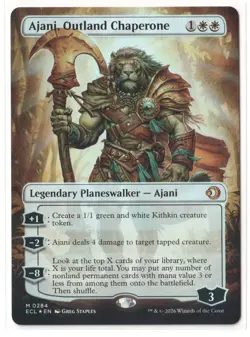MTG Ajani, Outland Chaperone #0284 Borderless Lorwyn FOIL Mythic NM IN HAND - Image 1