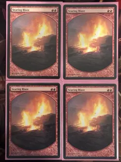 MTG - Searing Blaze - Near Mint - Textless Player Reward Full Art WPN Promo 2011 - Image 1
