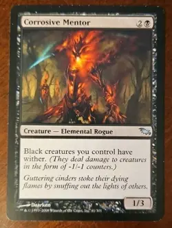 LP Corrosive Mentor Shadowmoor Magic Gathering MtG Commander Wither -1/-1 Black - Image 1