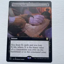 Stinging Study Extended art Borderless - Strixhaven Commander 2021 - NM mtg - Image 1