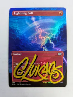 MTG FOIL Lightning Bolt SIGNED IN GOLD BY CHUCK LUKACS - Image 1