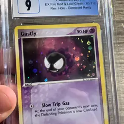 Pokemon Gastly EX Error Rarity Fire Red & Leaf Green #63/112 Rev. Holo CGC 9 - Image 5