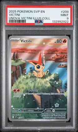 Victini 208 Illustration Rare Pokemon Unova Illustation Collection PSA 9 MINT - Image 1