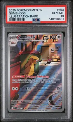 2025 Pokemon Meg EN Mega Evolution - Gumshoos #153 Illustration Rare - PSA 10 - Image 1