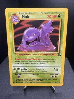 Pokemon TCG WOTC Fossil Muk 28/62 Non Holo Rare Unlimited LP - Image 1