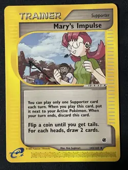 2002 Pokemon e-Series Expedition 142/165 Mary's Impulse - Image 1