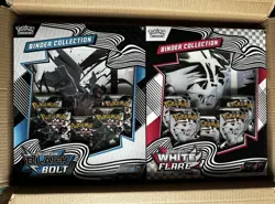 Pokemon TCG:Black Bolt Zekrom and White Flare Reshiram Binder Collection BUNDLE - Image 1