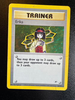 Pokemon TCG Erika Trainer Gym Heroes Holographic Rare 16/132 *HEAVILY PLAYED* - Image 1